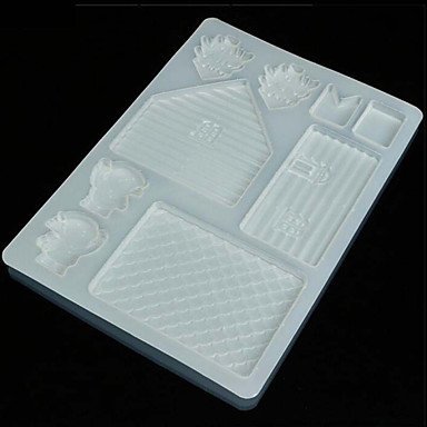 Sher 3D Chocolate House Mold PP Food Grade Cake Biscuit Cookies Mould for Xmas Festival Kitchen Tools N3