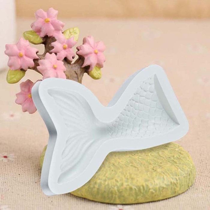 Zeroyoyo Fondant Cake Silicone Cupcake Mould Baking Tools Chocolate Halloween Fish Tail Shaped (S) N3