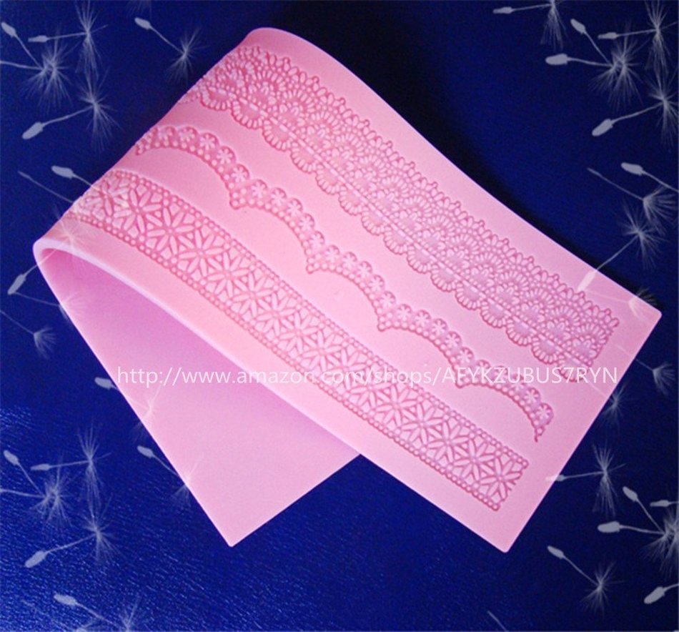 New Big Lace Silicone Mould for Fondant Cake Sugar Paste Cake Decoration 3-line 39.5120.4cm 190g
