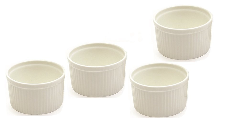 White Basics Collection, Ramekins (Set of 4), 4", White N2