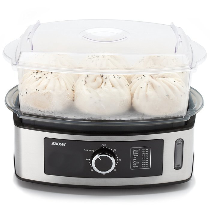 Aroma Housewares Professional 5-Quart Food Steamer, Stainless Steel