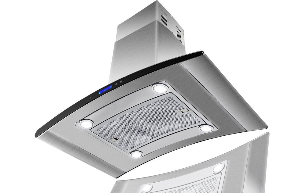 AKDY New 36" European Style Island Mount Stainless Steel Range Hood Vent Touch Control AZ-GL9013-36 N6