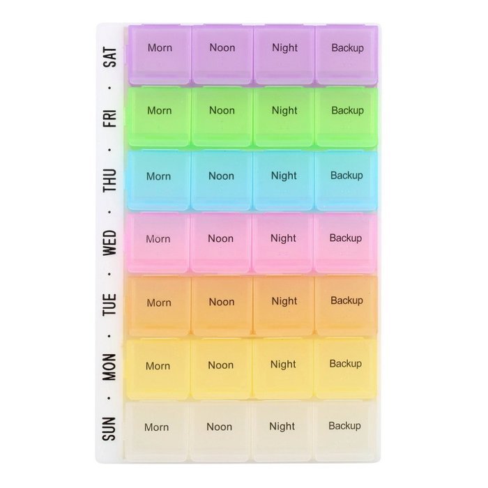 Puraid(TM) 1Set 7 Day Pill Medicine Dispenser Organizer Case with 28 compartments Tablet Box New N2
