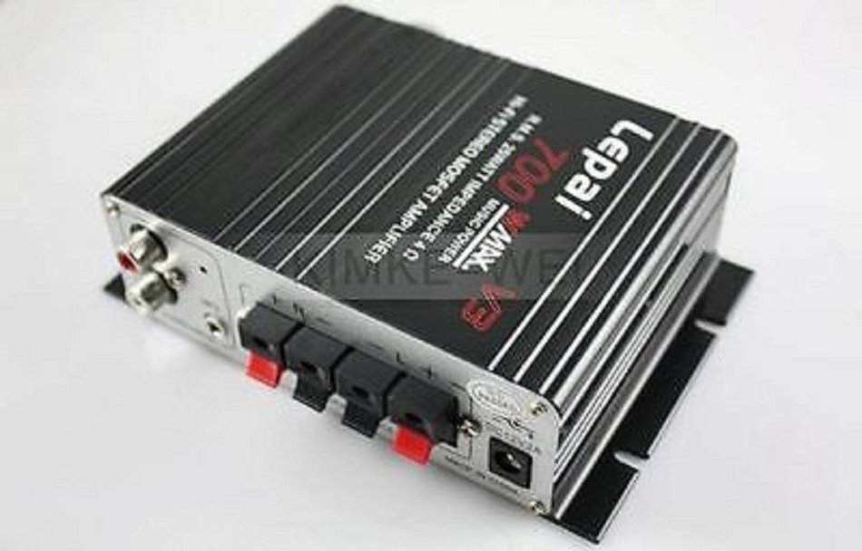 700W 12V Mini Hi-Fi Stereo Digital Amplifier mp3 iPod home + Power + audio cable N4