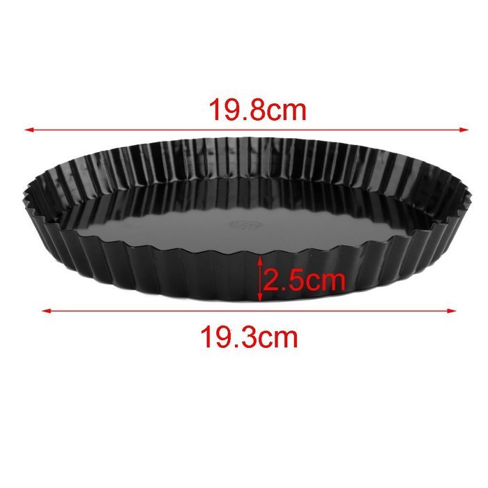 Round Tart Pie Tin Removable Bottom Pan Mould Black (10 IN) N12