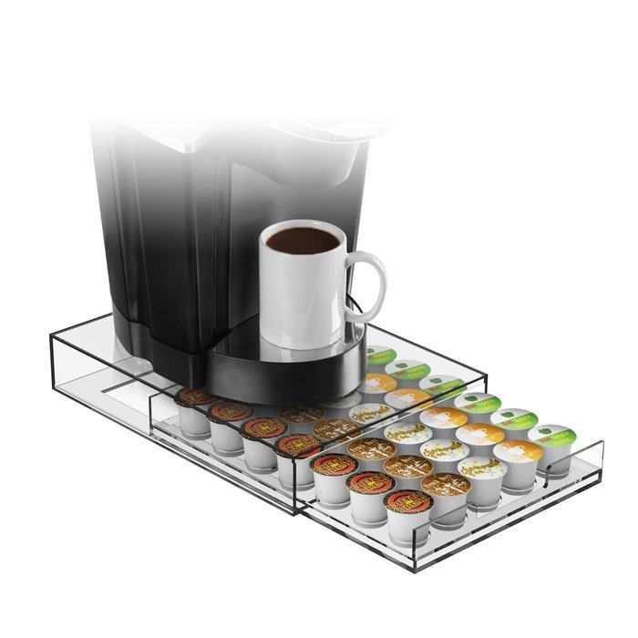 Mind Reader Plexus Single Serve Coffee Pod Storage Drawer, 35 Capacity, Clear N2