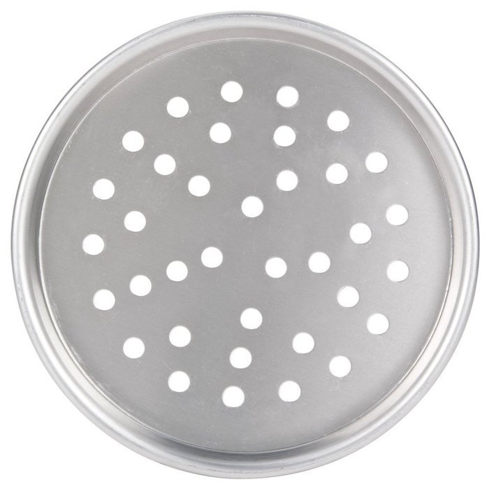 American Metalcraft HA2008P 8" x 1/2" Perforated Heavy Weight Aluminum Tapered / Nesting Pizza Pan N2