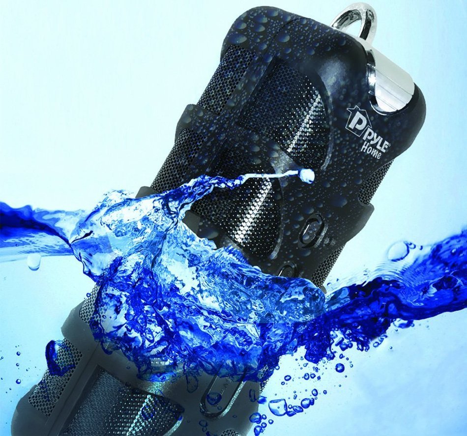 Pyle Bluetooth Waterproof Speaker with Flashlight and Hand Crank Charger, Portable - Camping Speaker - Black... N3