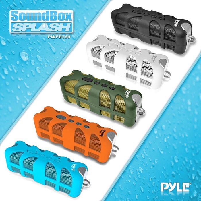 Pyle Bluetooth Waterproof Speaker with Flashlight and Hand Crank Charger, Portable - Camping Speaker - Black... N4