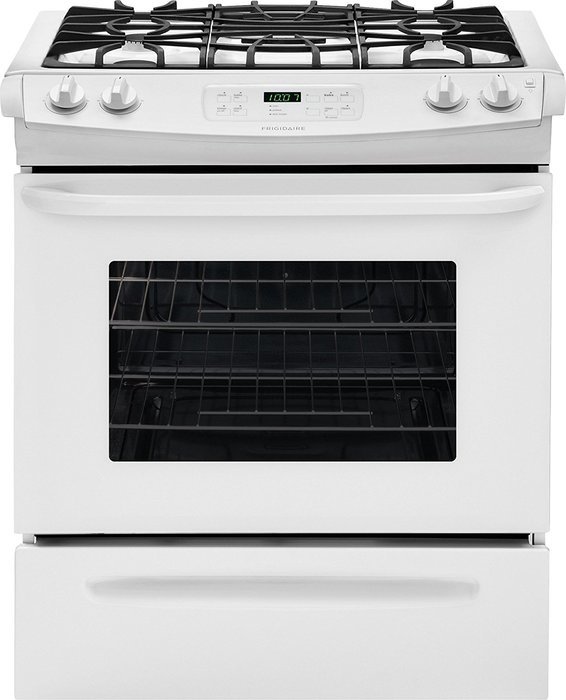 Frigidaire FFGS3025PW30" White Gas Slide-In Sealed Burner Range