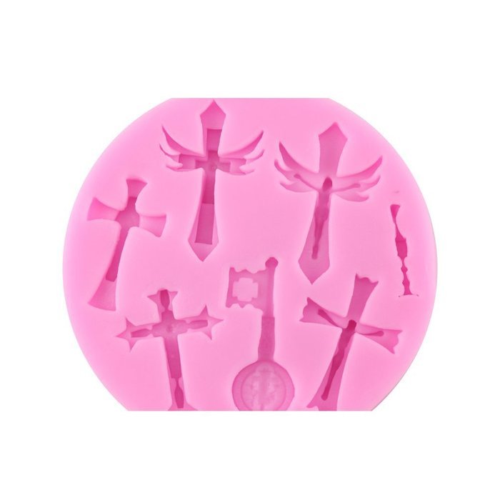 Mujiang 4-Capacity Cross Silicone Clay Fimo Sugarcraft Candy Fondant Molds N14