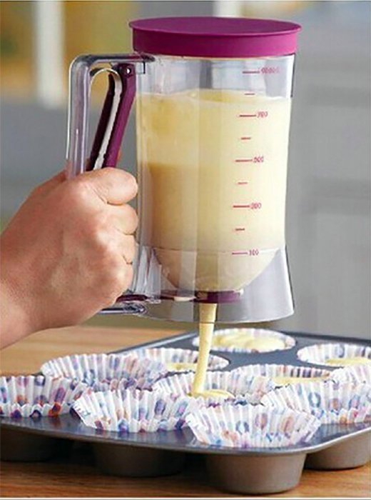 Holuck Cake Batter Distributor Batter Dispenser with Measuring Label DIY Cake Pancakes,with24 silicone baking...