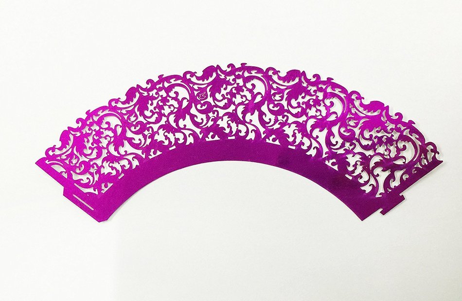 HUAL Cupcake Wrappers 50 Filigree Artistic Bake Cake Paper Cups Lace Laser Cut Liner Baking Cup Muffin Case Trays... N13