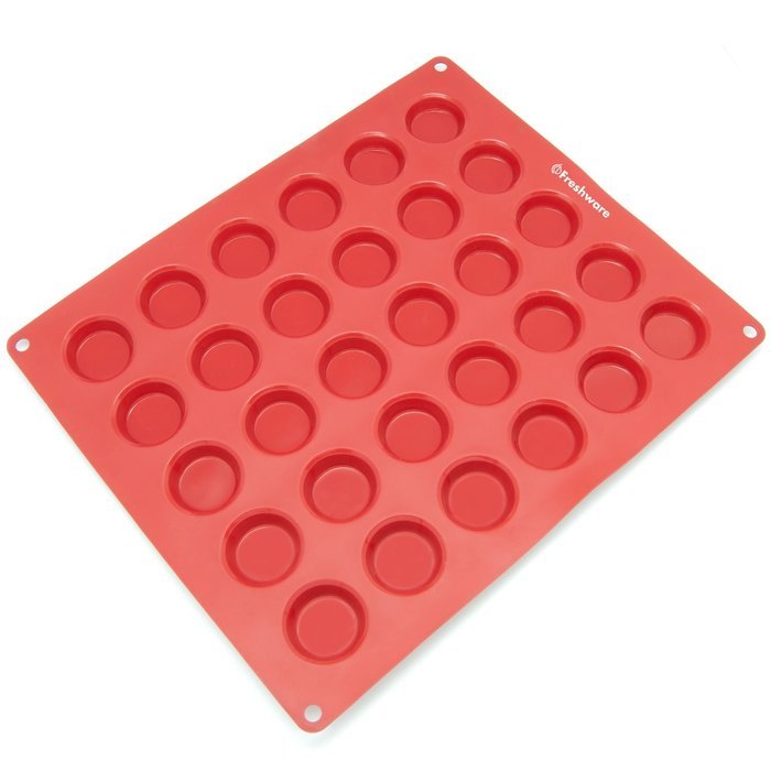 Freshware CB-650 Silicone 6-Cavity Round Chocolate Truffle, Candy and Gummy Mold, Pack of 4 N21