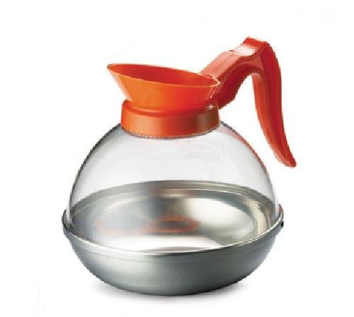 Commercial Coffee Decanter /Pot Orange Regular Stainless Steel Bottom 12 Cup 64oz