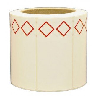 4.3125" x 8.375" - GHS Stock Thermal Transfer Labels, 2 Symbol Roll, Paper, Roll of 500 -COM-LB-GHS2