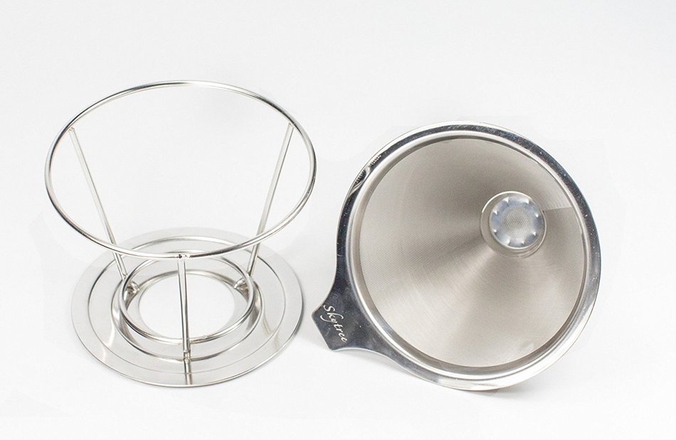 Skytree Reusable Stainless Steel Coffee Filter, Portable Cone Coffee Dripper, Coffee Brewer, Pour Over Coffee... N3
