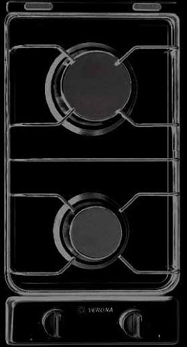 Verona VECTG212FDE 12" Gas Cooktop With 2 Sealed Burners Front Controls Electronic Ignition Emerald Steel Grates...