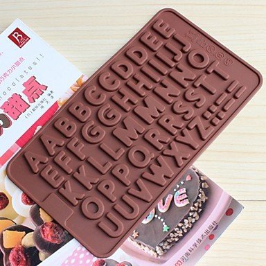 Sher Bakeware Silicone English Alphabet Baking Molds for Chocolate (Random Colors)