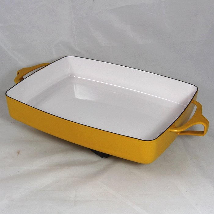 Dansk Kobenstyle Baker, Yellow Enamel on Steel, Small, 10.5" x 8"
