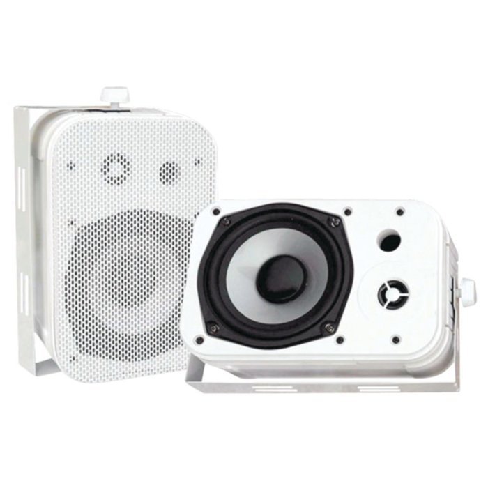 Pyle PDWR40W White 5.25 400W Waterproof Indoor/Outdoor Speakers W/Mesh Grills Consumer Electronics