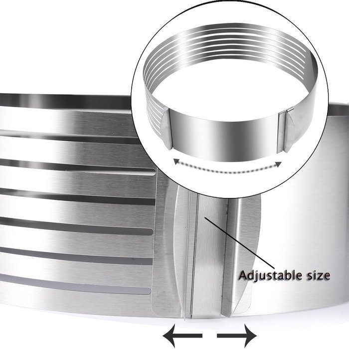 Cade Stainless Steel 6 to12 Inch Adjustable Cake Mousse Mould Cake Baking Cake Decor Mold Ring N21