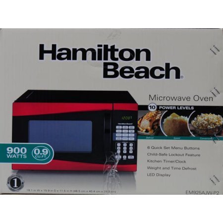 Hamilton Beach 0.9 cu ft 900W Microwave, Red by Product Hamilton Beach N2