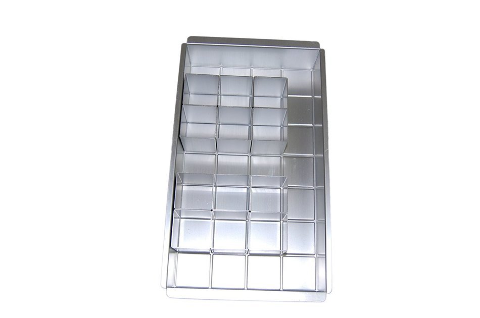 Alphabet Cake Pan Aluminum Alloy Alphabet Letters Number Cake Jello Tin Pan Fondant Mold with 12pcs Square Blocks... N5