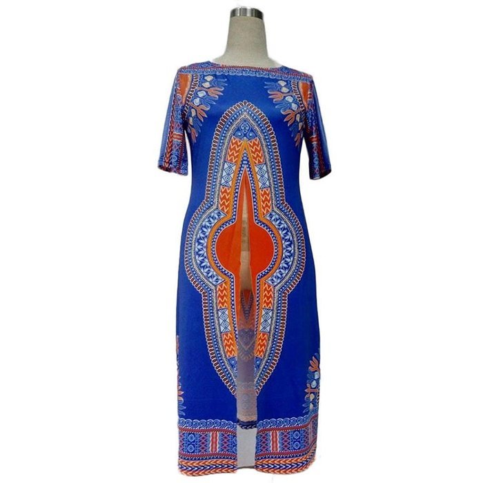 African Print Dress,Morecome Women Fashion Casual Loose Print Dress N3
