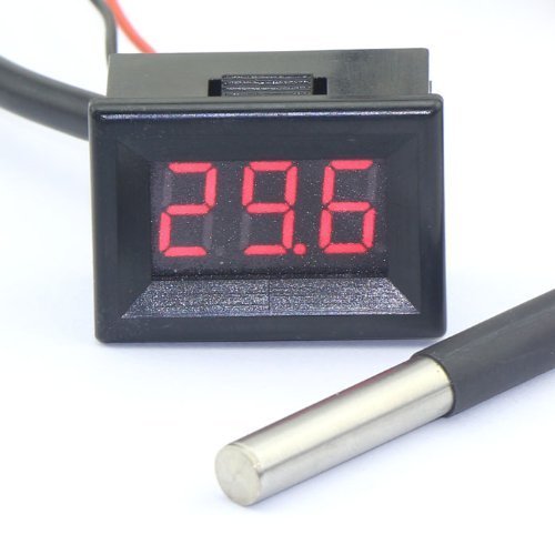RioRand&reg; 0.36" Digital Thermometer -55-125&deg;c Red LED Temperature Measurement Temp Measure Monitor With 1 Meter... N2