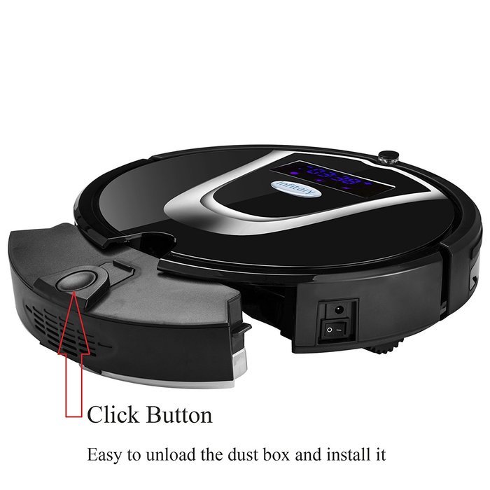 Infitary Robotic Vacuum Cleaner with Self Charging, Drop Sensing, Time Setting，Auto/ Spot/ Edge/ Scheduled/ Cruise...