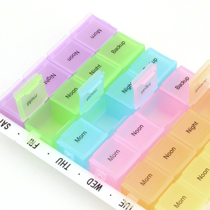 Puraid(TM) 1Set 7 Day Pill Medicine Dispenser Organizer Case with 28 compartments Tablet Box New N4