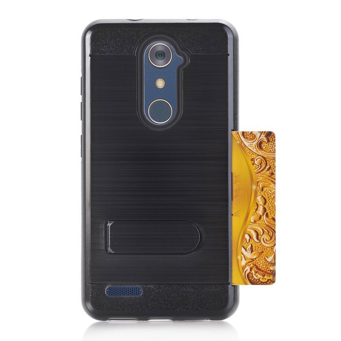 ZTE ZMAX Pro Case, ZTE Carry Z981 Case, MCUK [Brushed Metal Texture] Dual Layer Hybrid Defender Shockproof Rubber... N25