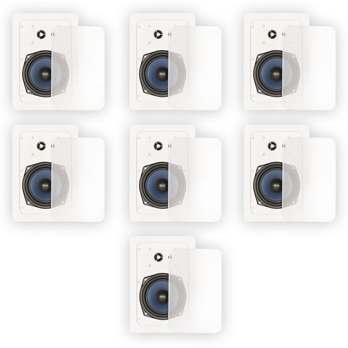 Blue Octave RW53 In Wall Speakers 3 Way Home 1960 Watts New 7 Speaker Set RW53-7S