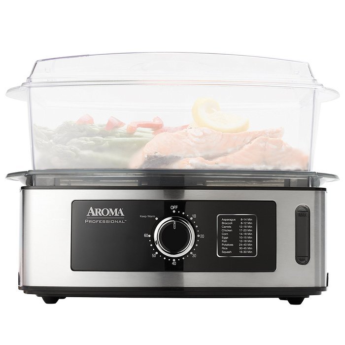 Aroma Housewares Professional 5-Quart Food Steamer, Stainless Steel N2