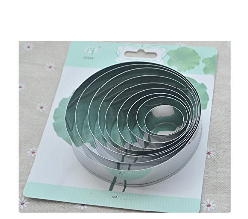 Anyana 9pcs set Circle Petals Stainless Steel Cookie Cutter Cake Mould Tool Kitchen Tool Sugar Paste Baking Mould... N4