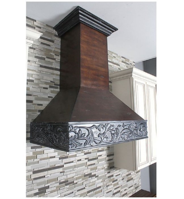 Z Line 373AW-36 1200 CFM Wooden Wall Mount Range Hood, 36", Antigua/Walnut N3
