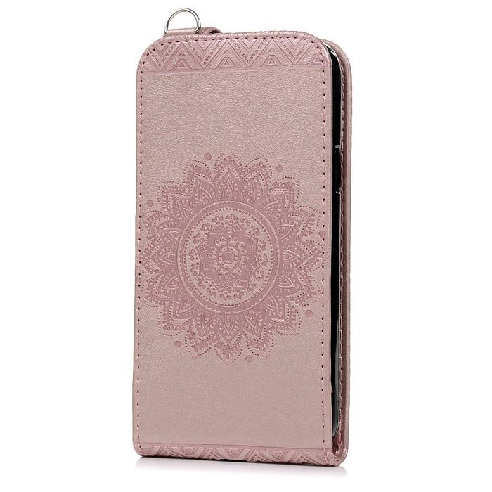 Badalink Galaxy S5 Mini Up-Down Open Folio Flip Case Kickstand Vertical PU Leather Embossed Totem Magnetic Snap...