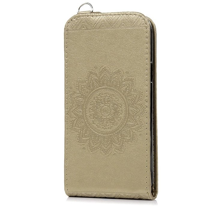 Badalink Galaxy S5 Mini Up-Down Open Folio Flip Case Kickstand Vertical PU Leather Embossed Totem Magnetic Snap... N8
