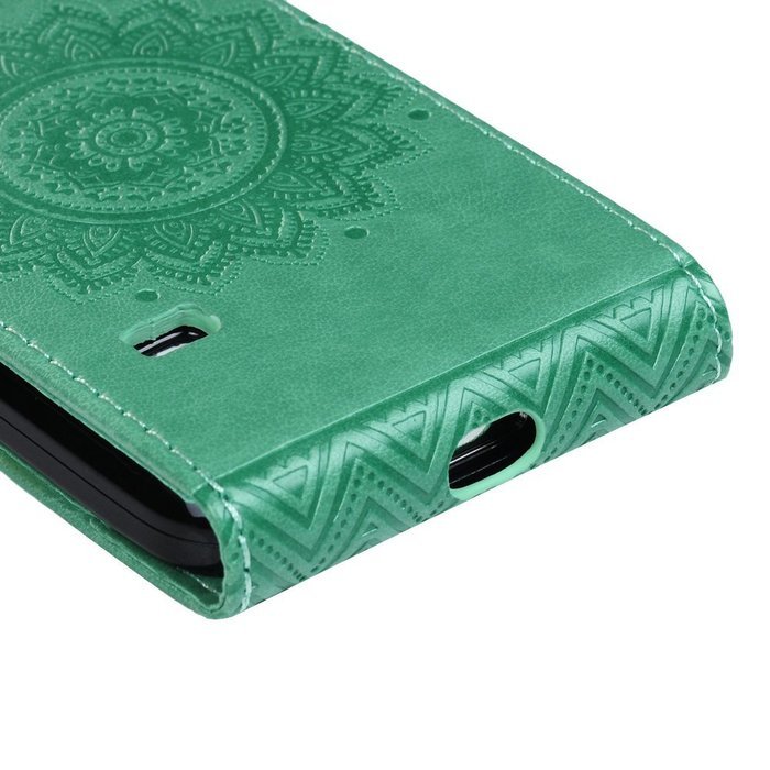 Badalink Galaxy S5 Mini Up-Down Open Folio Flip Case Kickstand Vertical PU Leather Embossed Totem Magnetic Snap... N10
