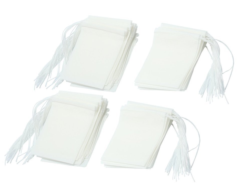 Leegoal (TM) Disposable Drawstring Seal Filter Empty Paper Tea Bags (White,M Size,Set of 100) N3