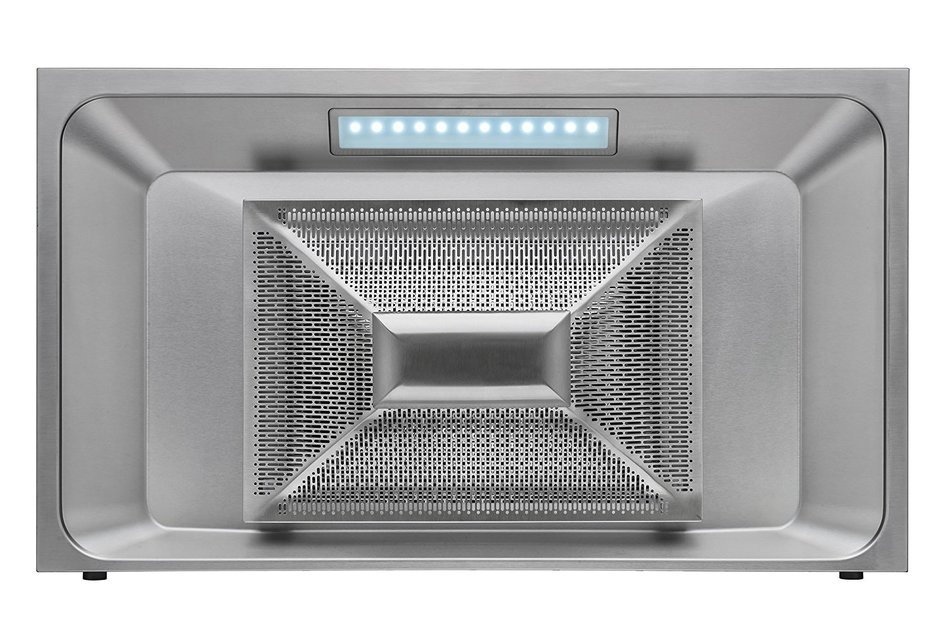 CYBER Modern Rectangle Wall Mount Seamless Range Hood 36" Steel Black Touch Panel 700CFM N6