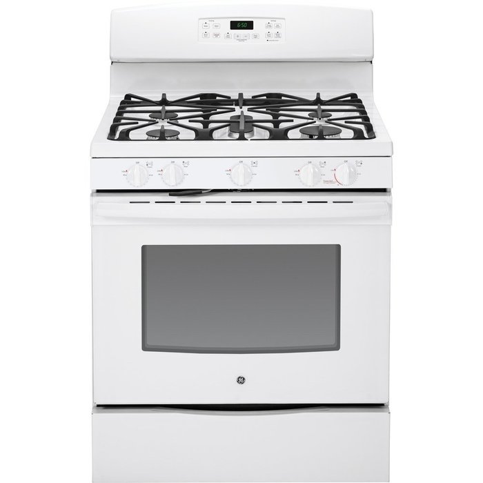 GE JGB650DEFWW 30" White Gas Sealed Burner Range N4