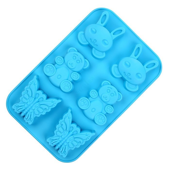 Crystallove Novelty Silicone Cake Mold Muffin Pudding Jelly Bakeware Color Randomly (3pcs, Christmas Style) N25