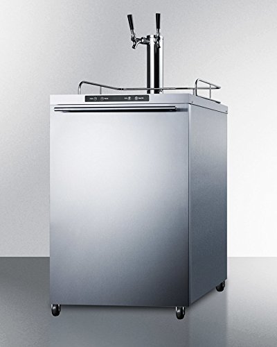 Summit SBC635MOS7HHTWIN 24" Outdoor Dual Tap Beer Dispenser with 5.6 cu. ft. Capacity Automatic Defrost Digital...