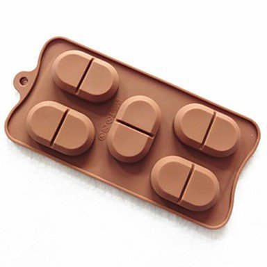 Sher 5 Hole Papua Bean Shape Shape Cake Mold Ice Jelly Chocolate Mold,Silicone 22&iexcl;&Aacute;11&iexcl;&Aacute;1.5 CM(8.7&iexcl;&Aacute;4.3&iexcl;&Aacute;0.6 INCH)