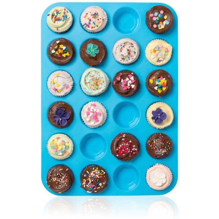 Joyoldelf large mini muffin pans 24 cup jumbo silicone pan for