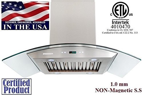 XtremeAir PX01-I30 Island Mount Range Hood with 900 CFM Baffle Filters/Grease Drain Tunnel, 30" N6