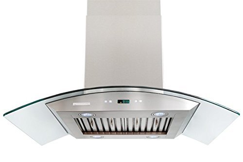 XtremeAir PX01-I30 Island Mount Range Hood with 900 CFM Baffle Filters/Grease Drain Tunnel, 30" N7