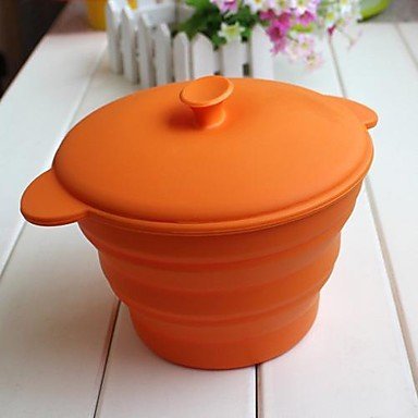 Sher Unfoldable Bowl with Lid for Kids or Outdoor Camping, Food Safe Silicone Material, Random Color N5